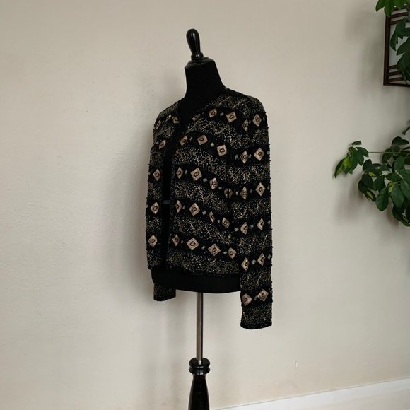 Vintage 80s beaded jacket M/L - Picture 2 of 4